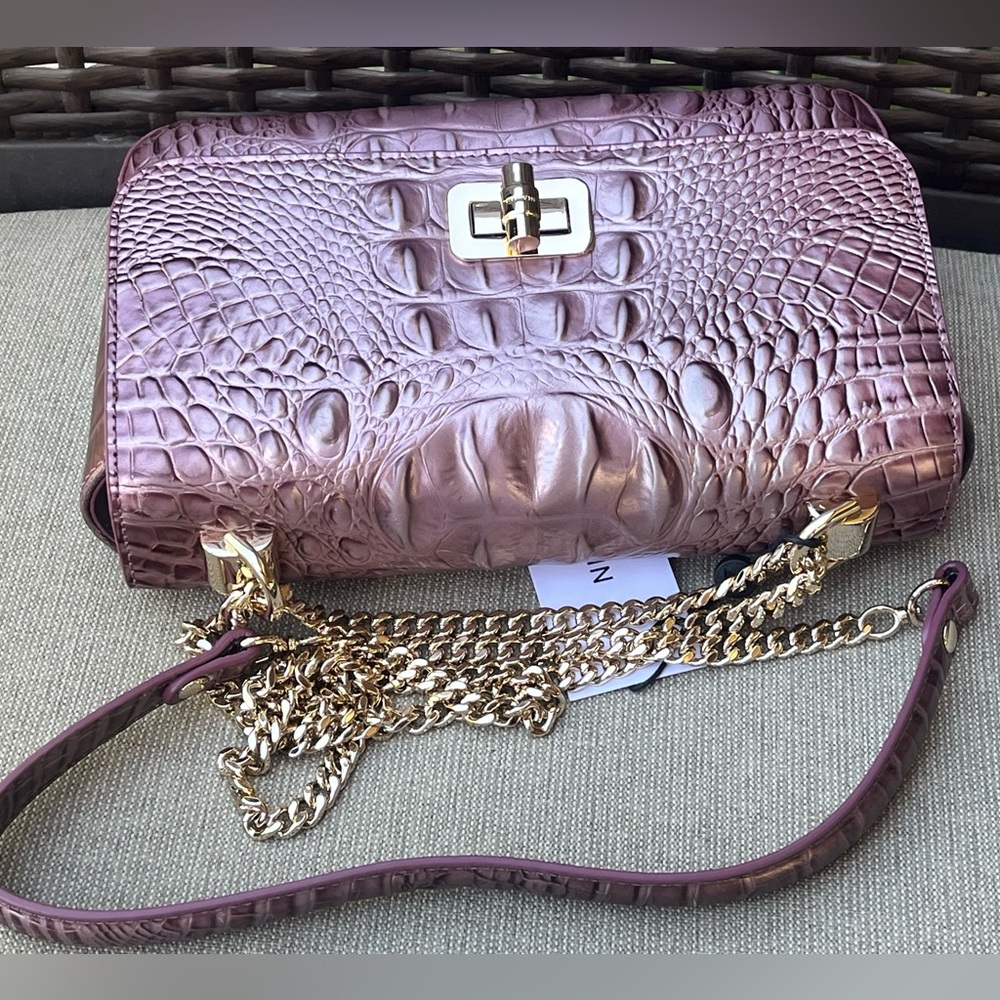 NWT Brahmin ROSA in MELLOW ROSE Convertible Chain & Leather Strap Bag - Picture 4 of 14